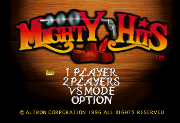 Mighty Hits Title Screen